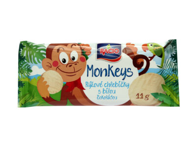 RACIO Monkeys rýžové chlebíčky s bílou čokoládou 11 g